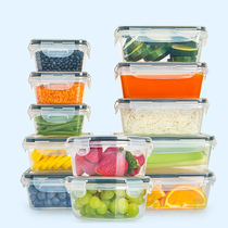 Refrigerator storage box Rectangular fruit food freezing box Kitchen plastic transparent fresh sealed storage box set