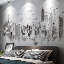 Boys' bedroom decoration room layout wall stickers poster 3d stereo background wall stickers wallpaper wallpaper self-adhesive