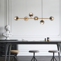 Nordic new long restaurant bar light creative personality simple modern clothing store dining table glass ball chandelier