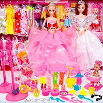 Change of dress Tong LeBarbie Doll Suit Big Gift Box Wedding princess over home Childrens girl Toys blink and sing
