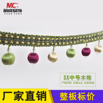 Cute with window decoration SX middle number wood bead curtain window mantle curtain head decorative floral edge crystal beads pendant flow Su accessories