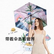 Under the banana mini pocket umbrella Parasol Female sunscreen ultra light small Coke under the flagship store official website sunny and rain sunscreen umbrella