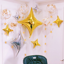 Baby One Year Old Corner Star Aluminum Film Balloon Stars Birthday Party Wedding Wedding wedding decorations placement Supplies