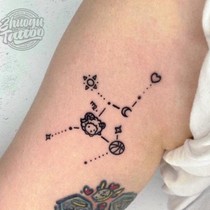 3) Cute cartoon tattoo stickers anime simple lines men and women durable waterproof ins flower arms