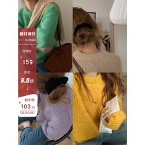HEYGIRL Heige Korean version of loose and lazy pullover sweater women are thin round neck and wear knitted tops autumn and winter