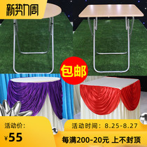  Wedding props Champagne tower tablecloth Folding square table Round table Hotel banquet all-match tablecloth Wedding tablecloth