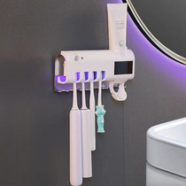 Toothbrush shelf UV sterilization intelligent sterilizer hole-free wall-mounted washing toothpaste plug-free