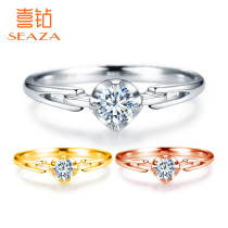 Xia Diamond Ring Womens 18K Gold Fashion Single Diamond Small Diamond Ring Proposal Wedding Ring Jewelry New Products