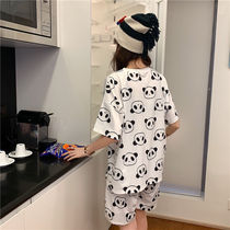 New Sleepwear Womens Summer Suit Students Cute Korean Version New Loose Ins short sleeve Home Residence Suits can be worn two