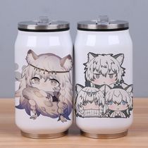 Tomorrows Ark thermos cup water Cup animation game Amiya silver gray two-dimensional cans water Cup