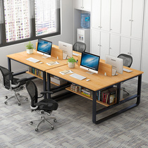 Office staff desk Four-person siamese screen work desk Open staff office desk Simple spot