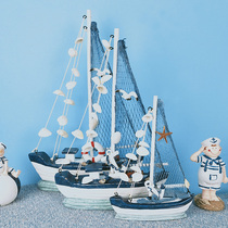 Mediterranean decoration fittings Large sailing model decoration sailing sailing boat creative home furnishings