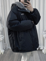Method Lovers Coat Winter Lian Hat Thickened Goat Hair Pilot Jacket Cotton Clothing Men Tide Cards Loose black