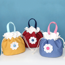 Small fresh cute handbag insulation bag Office worker lunch box bag Student lunch box packaging lunch box pocket fashion and versatile