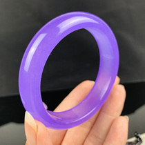 Violet jade bracelet female ice species flat mouth purple emperor purple bracelet Girl jade bracelet Jade jade send girlfriend