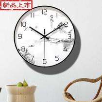 New Chinese style clock wall clock living room Chinese style modern household silent a quartz clock art atmospheric clock creativity