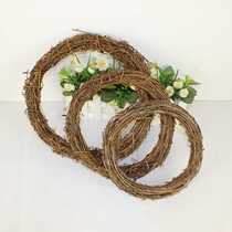 Rattan Rattan ring flower shop DIY handmade door hanging flower art flower ring American countryside Christmas decorations nude dry flowers