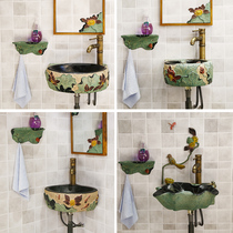 Creative washbasin combination hanging wall mini wash basin small apartment toilet basin triangle balcony sink