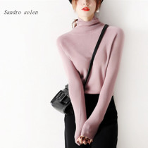 sandro selen2019 new fashion sheep wool turtleneck sweater bottoming shirt long-sleeved pullover