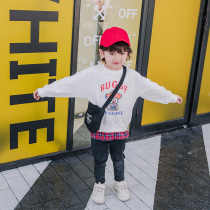 Boys  fake two-piece sweater childrens pullover 2021 new baby spring and autumn top middle and small childrens Korean childrens clothing