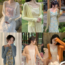 SYT ice cold sunscreen knitted cardigan jacket womens 2021 summer new retro breathable thin top short
