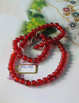(Qi Yuxuan)Natural red agate Bead Necklace XL-019]