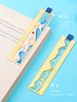 Creative Chinese style retro hollow metal ruler brass mini cute cartoon portable small ruler diy hand account tool drawing measurement art hipster girl heart Korean childrens grid