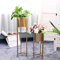 Nordic Living Room Large Ancient Bronze Color Floor Florator Flower Racks Vases Metal Ins Wind Home Swing VILLA FURNISHING