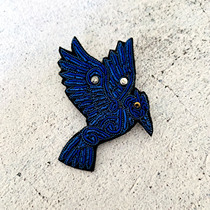 French design handmade Indian silk embroidery Blue Bird Vermilion brooch with jewelry accessories collar pin creative pin