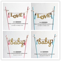 mini Cake Decorated Flow Su Pending Love Baby Birthday Cake Party Decoration Straw Flag