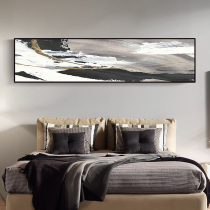 Pure hand-painted oil painting modern simple abstract gold black and white hanging painting bedroom bedside background wall decoration painting spray