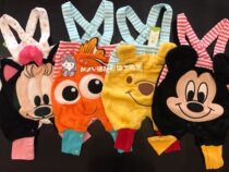Export Japanese newborn coral velvet strap big pp pants men and women Baby cartoon animal shape pants seven points