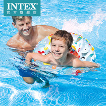  Intex childrens inflatable transparent swimming ring Household 3-6 years old swimming pool floating ring boy and girl arm swimming ring