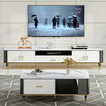 Nordic rock board coffee table TV cabinet combination Light luxury modern simple creative small apartment living room household table rectangular