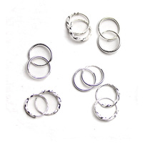 Raised ears pierced 999 sterling silver ear ring small circle female circle ear buckle side ear bone earrings Simple stud earrings earrings earrings