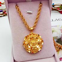 Chow Tai Fook Huanmei Joker 24k18K gold rose necklace Lady Joker atmosphere 16k gold flower pendant