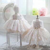 Baby girl Super Foreign one year birthday childrens dress girl princess dress puffy gauze flower girl wedding dress