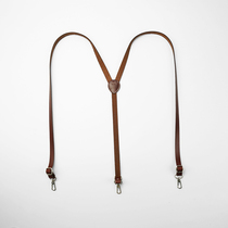 MIKSOLA artisanal retro cow leather hook buckle braces jeans non-slip suspension pants with male and female universal 100 hitch