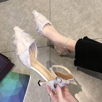 Small heels womens fine with 3-5cm small size Joker with comfortable college students to work 5cm model French