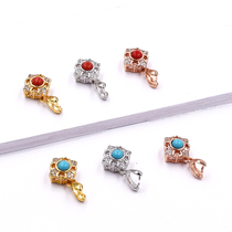 Crash buckle s925 silver buckle Jade buckle pendant Buckle Head Jade melon seed buckle chain amber beeswax buckle