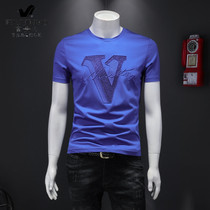 Rich bird Silk Light round neck T-shirt 3D figure short sleeve 2020 summer trend embroidery Breathable High quality small shirt men