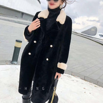 European station 2020 new leather hair one female long coat mink collar lamb hair leather sheep cut coat