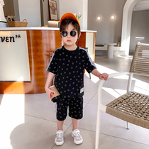 Boys summer suit 2021 new foreign style Net Red childrens fashion summer dress small children Boy Boy short sleeve Korean tide