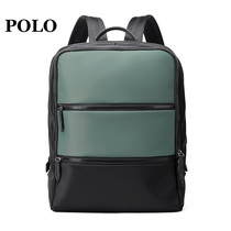 (Oleoutlets)Polo backpack male business nylon travel backpack fashion leisure commuting double shoulder bag