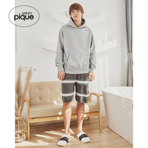 gelato pique autumn winter mens pajamas solid color soft hooded home clothes PMCT195951