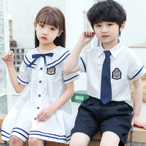 Kindergarten Garden Clothing Summer Pure Cotton Summer Clothing College Wind Children Graduation Photo Class Clothes Elementary School Uniforms Summer School Uniforms