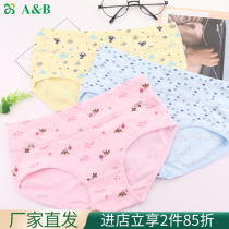 AB (3 dress) ab underpants combed elastic cotton print low waist lady small flat angle pants E502