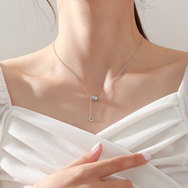 S925 sterling silver small waist necklace female Korean version design niche temperament tassel circle choker goddess gift tide