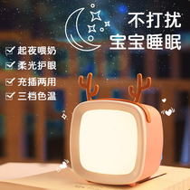 Bedside lamp children sleep soft light eye protection bedroom bedside charging cute creative led night light birthday gift