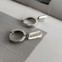 lucky lucky star ear buttoned through body 925 pure silver short pendant Pendant Earrings Delicate Korean version ear ring